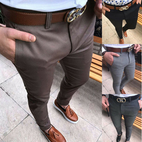 Hot Fashion Men's Slim Fit Business Formal Pants Cotton