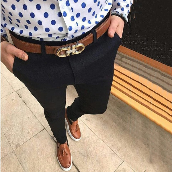 Hot Fashion Men's Slim Fit Business Formal Pants Cotton