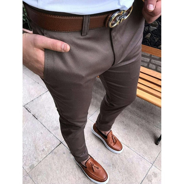 Hot Fashion Men's Slim Fit Business Formal Pants Cotton