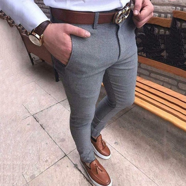 Hot Fashion Men's Slim Fit Business Formal Pants Cotton